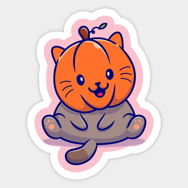 Cute Cat Pumpkin Cartoon Sticker by Catalyst Labs